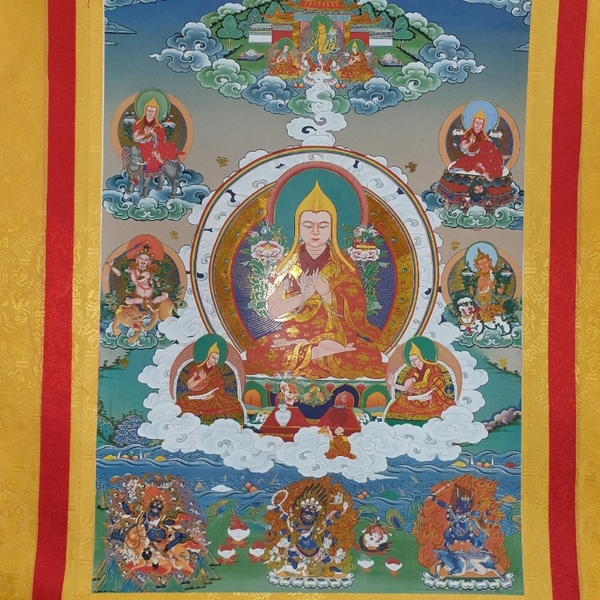 Tranh Thangka Đạo Sư Tông Khách Ba (Tsongkhapa)_120x80cm